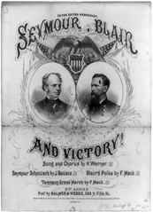 Image of Democratic ticket showing Horatio Seymour for president & Francis Preston Blair Junior for vice president