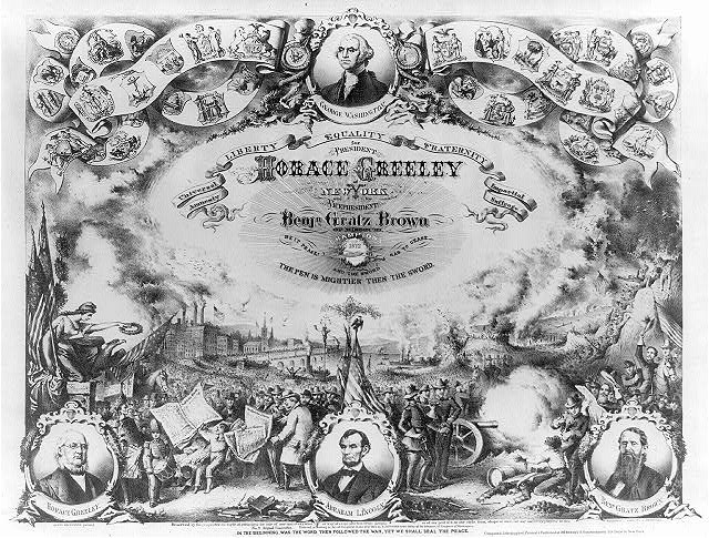 Image showing Horace Greeley for president and Benjamin Brown for vice president