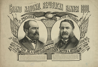 An image showing James Garfield for president & Chester Arthur for vice president