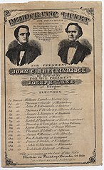 John C. Breckinridge (P) & Joseph Lane (VP)