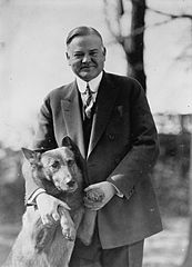 Hoover with his dog King Tut in 1928